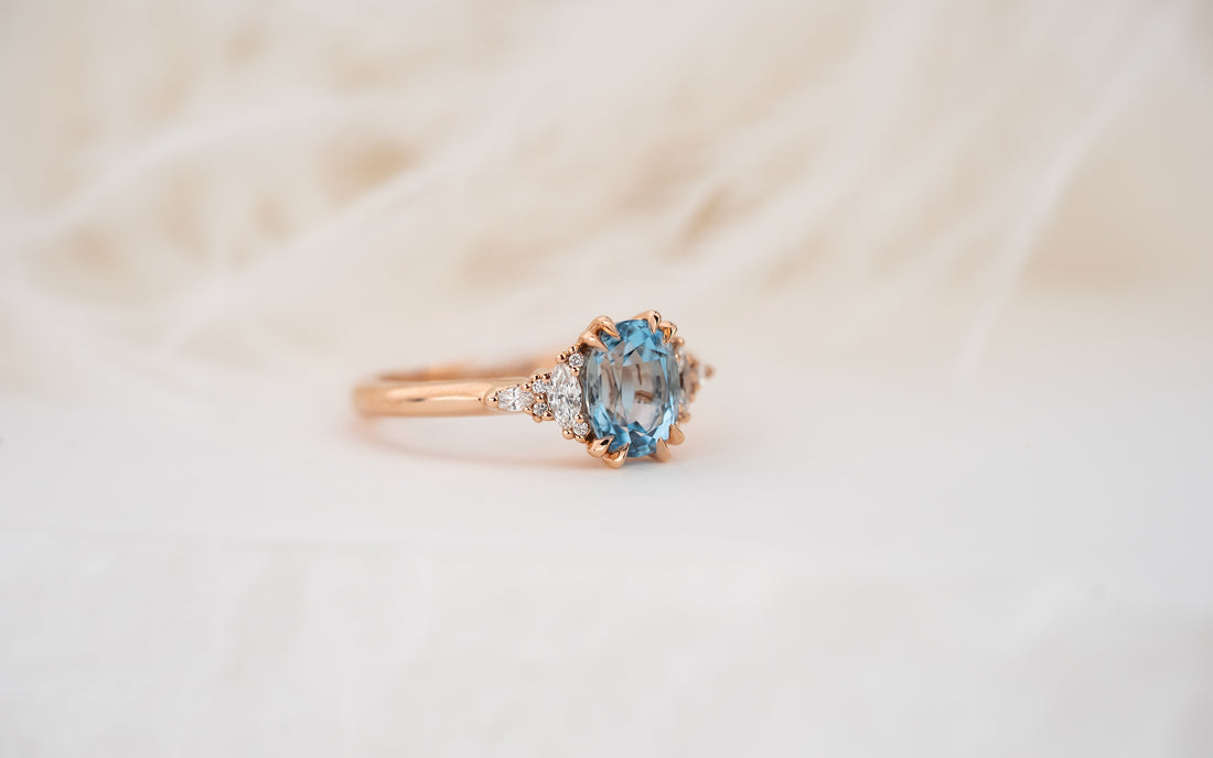 The Low Maeve Ring | 1.2 CT Oval Aquamarine