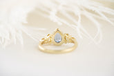 The Bezel Maeve Ring - 0.9 CT Pear Blue Sapphire - Lavender Creek Gems 
