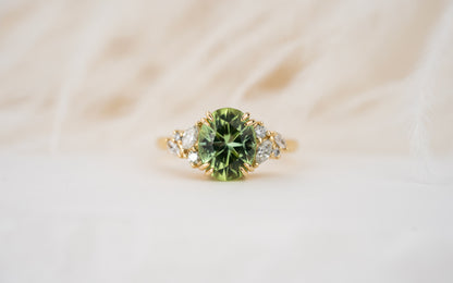 The Laurel Ring | 2.7 CT Oval Green Tourmaline