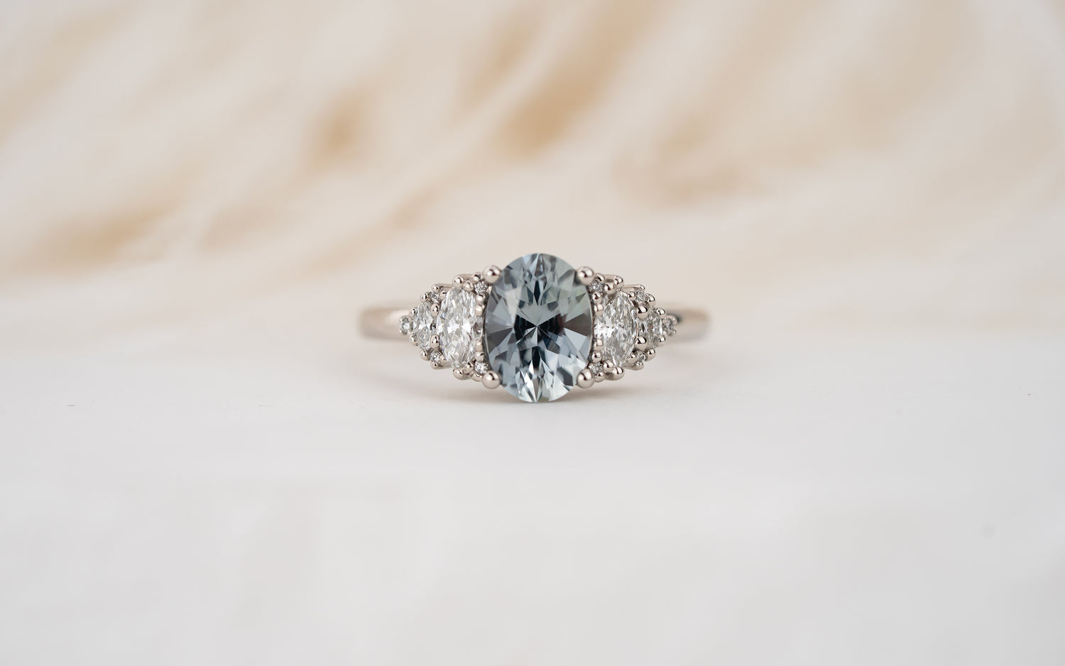 The Vivienne Ring | 1.94 CT Oval Cut Blue Sapphire