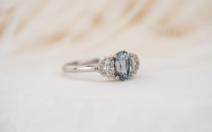 The Vivienne Ring | 1.94 CT Oval Cut Blue Sapphire