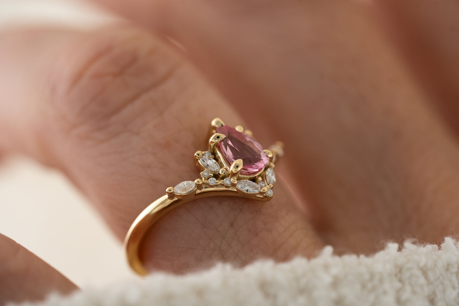 The Aurora Ring | 0.81 CT Pink Spinel - Lavender Creek Gems 