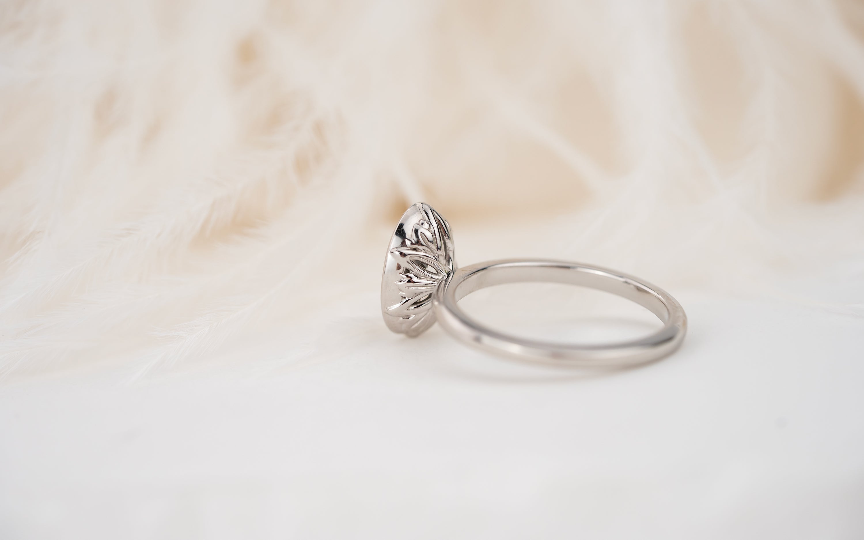 The Bezel Secret Garden Ring | 2.09 CT Portuguese Cut Oval Diamond