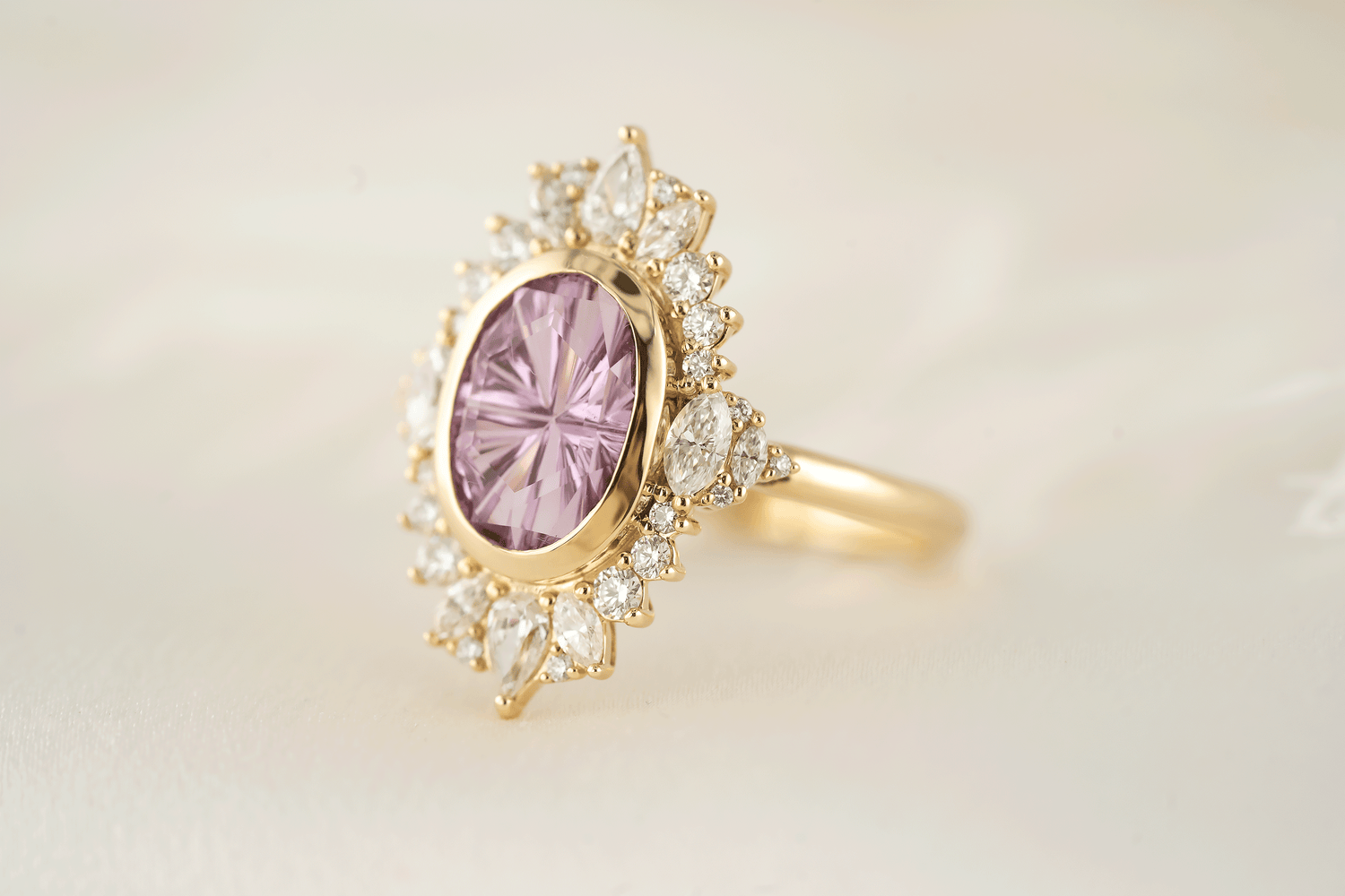 The Ethereal Ring | 2.7 CT Oval Starbrite™ Pink Sapphire