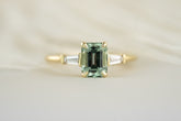 The Tryn Ring - 1.54 CT Emerald Cut Seafoam Tourmaline - Lavender Creek Gems 