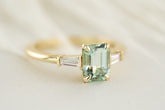 The Tryn Ring - 1.54 CT Emerald Cut Seafoam Tourmaline - Lavender Creek Gems 