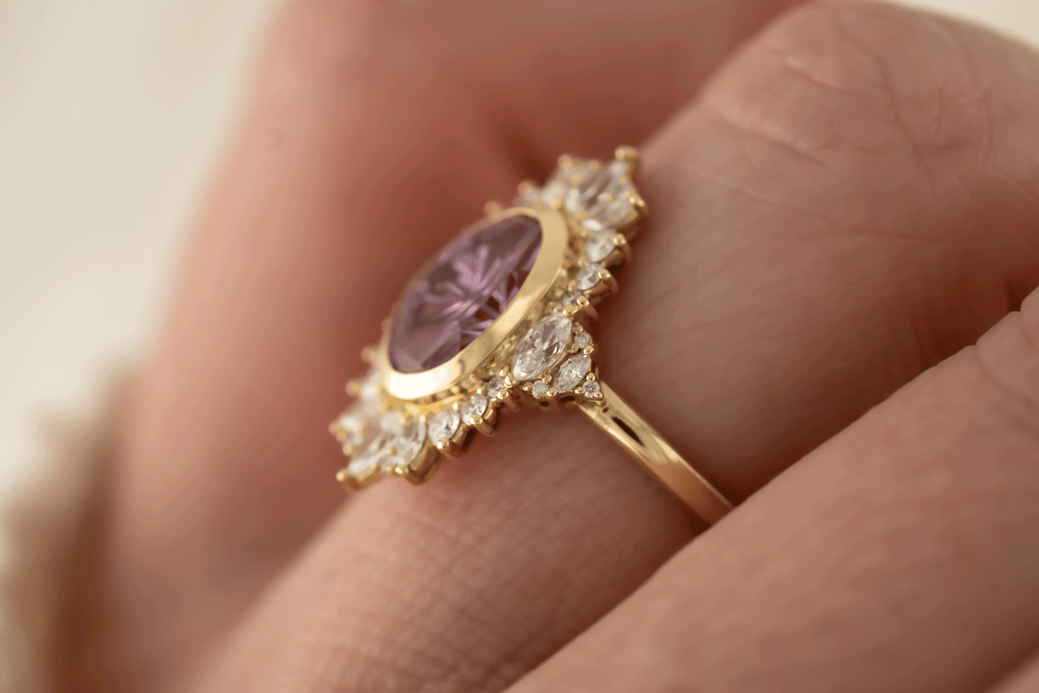 The Ethereal Ring | 2.7 CT Oval Starbrite™ Pink Sapphire