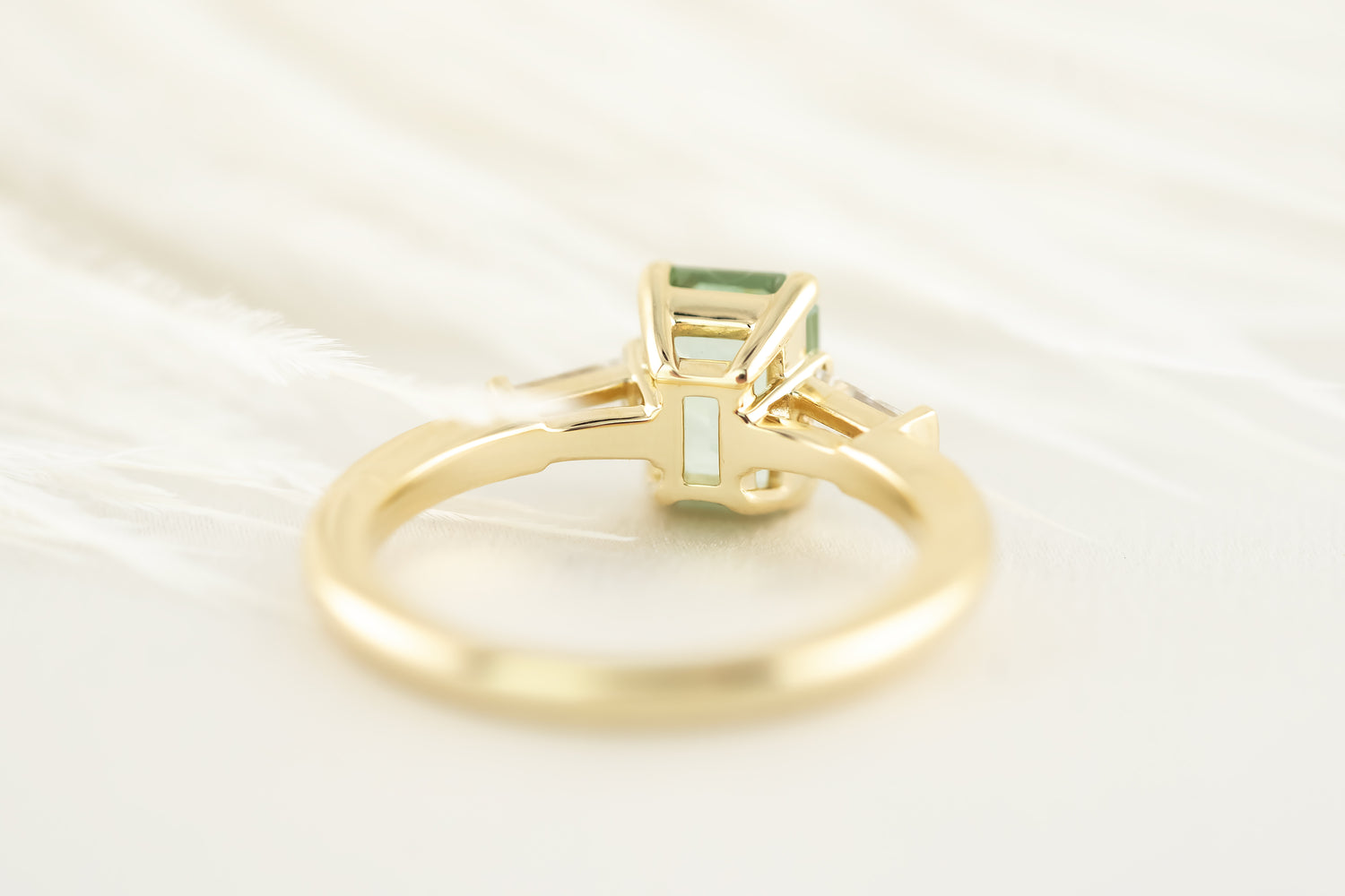 The Tryn Ring - 1.54 CT Emerald Cut Seafoam Tourmaline - Lavender Creek Gems 