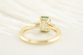 The Tryn Ring - 1.54 CT Emerald Cut Seafoam Tourmaline - Lavender Creek Gems 