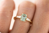 The Tryn Ring - 1.54 CT Emerald Cut Seafoam Tourmaline - Lavender Creek Gems 