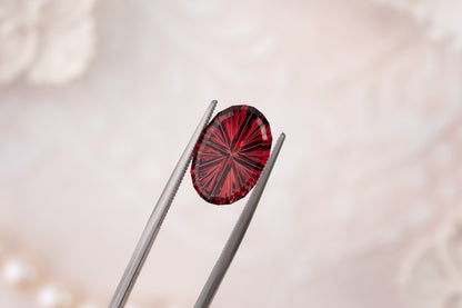 6.02 CT Oval Starbrite™ Red Garnet