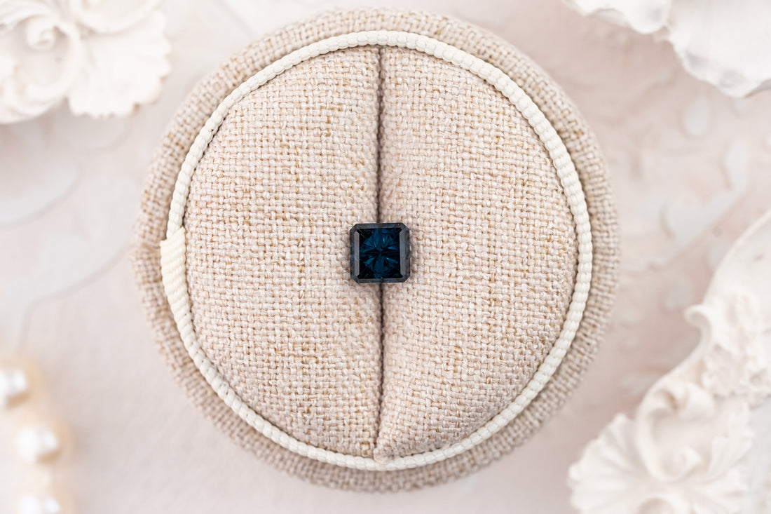 1.02 CT Square Starbrite™ Cut Dark Blue Australian Sapphire