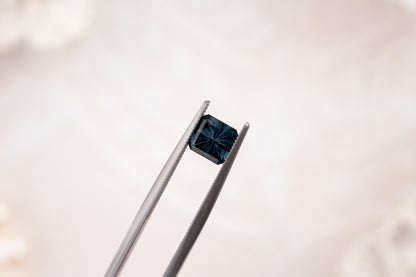 1.02 CT Square Starbrite™ Cut Dark Blue Australian Sapphire