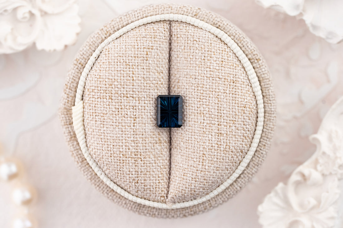 1.13 CT Rectangular Starbrite™ Cut Dark Blue Australian Sapphire