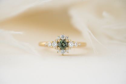 The Bloom Ring - Green Sapphire - Lavender Creek Gems 