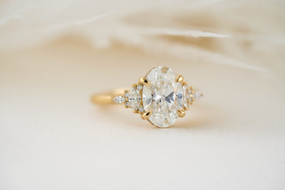 The Maeve Ring | 1.82 CT Oval Diamond + Hidden Halo - Lavender Creek Gems 