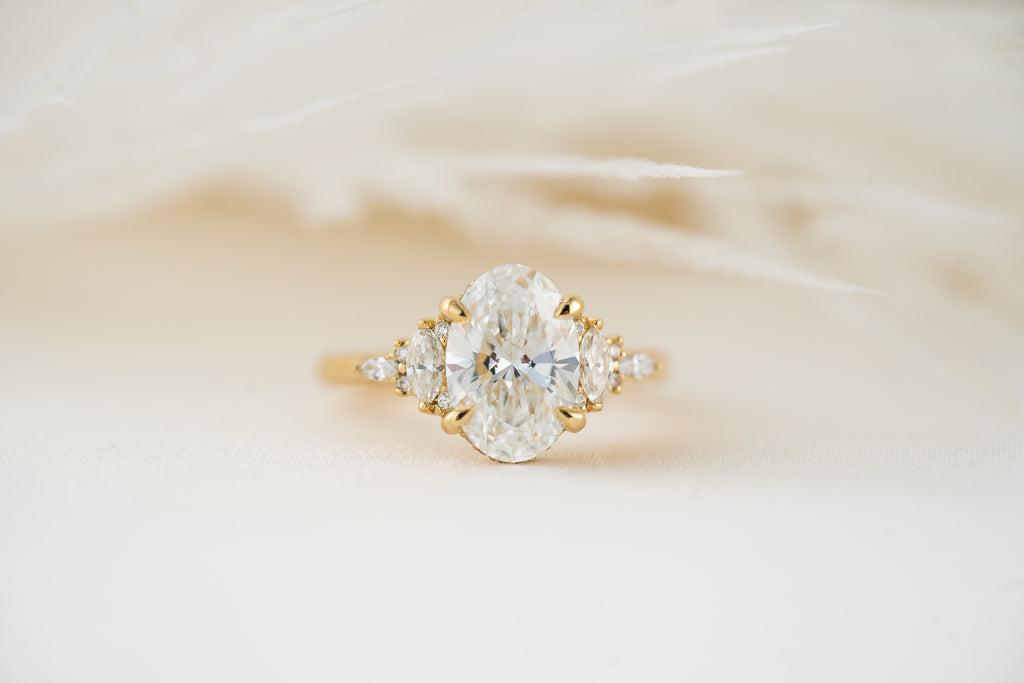 The Maeve Ring | 1.82 CT Oval Diamond + Hidden Halo - Lavender Creek Gems 