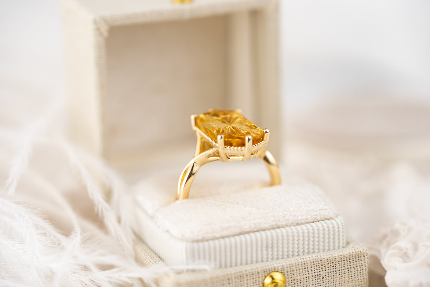 The Fates Ring | 5.01 Hexagon Starbrite™ Golden Beryl