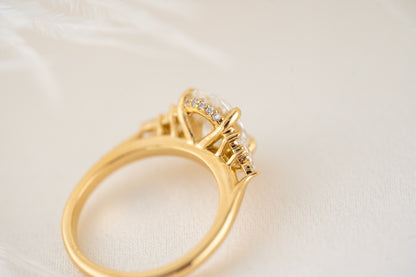 The Maeve Ring | 1.82 CT Oval Diamond + Hidden Halo - Lavender Creek Gems 