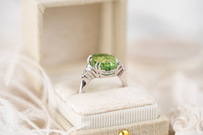 The Low Maeve Ring | 6.12 CT Oval Starbrite™ Green Tourmaline