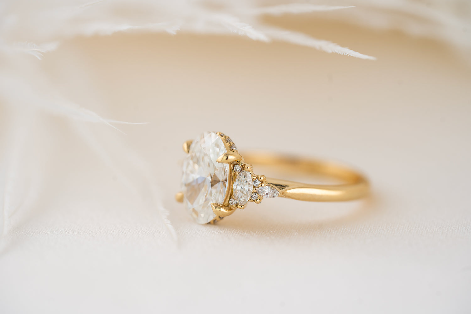 The Maeve Ring | 1.82 CT Oval Diamond + Hidden Halo - Lavender Creek Gems 