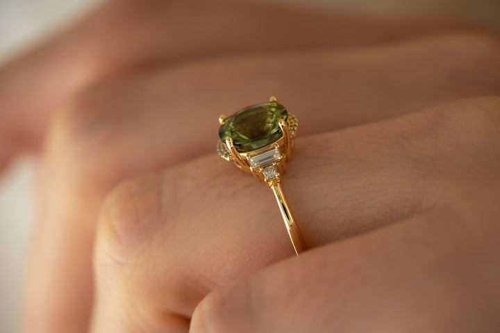 The Sura 2.4 CT Oval Green Tourmaline Ring