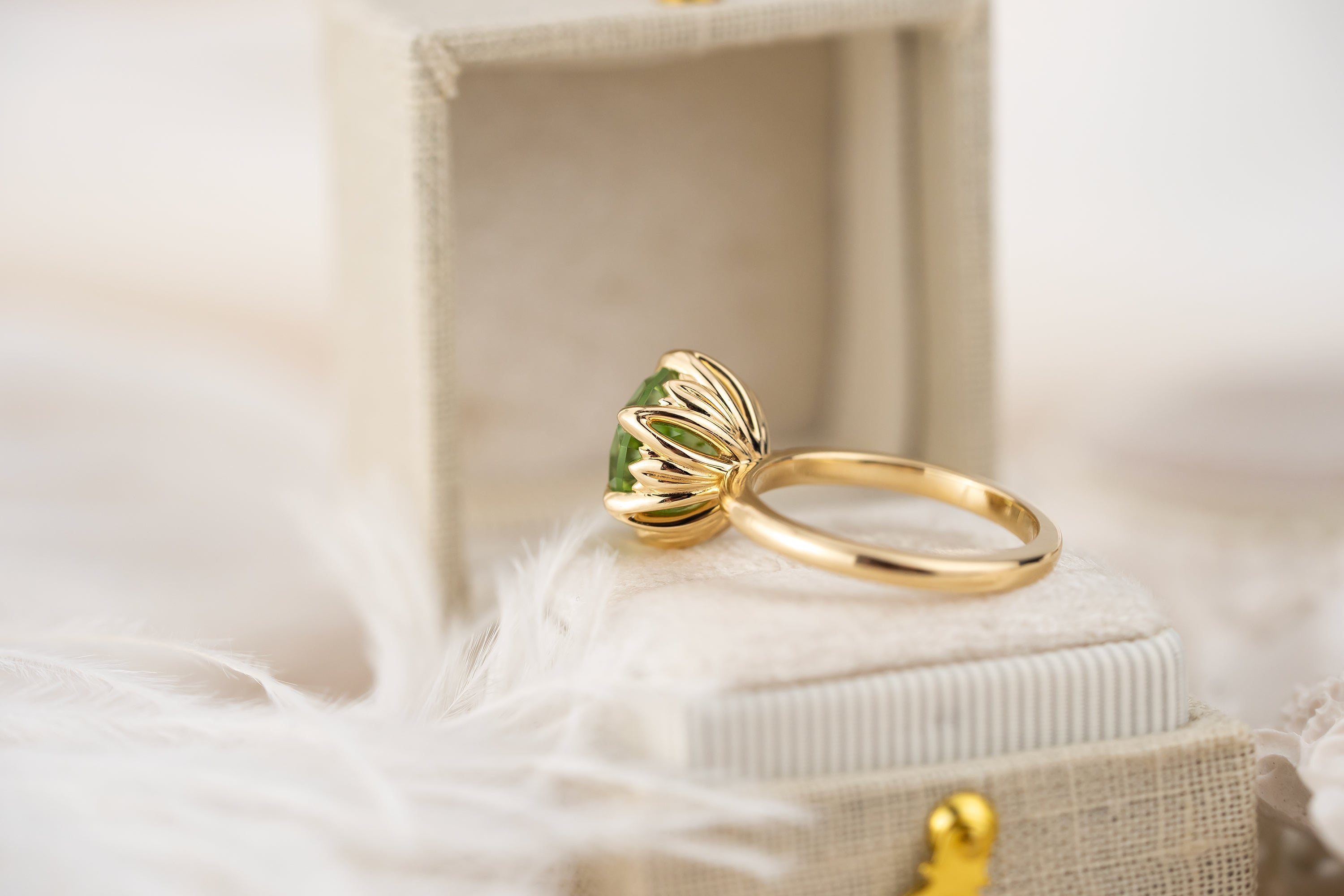 The Secret Garden Ring | 4.37 CT Round Starbrite™ Green Tourmaline