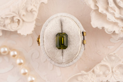 4.52 CT Emerald Cut Green Sapphire - Lavender Creek Gems 