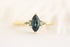 The Juniper Ring - 0.59 CT Marquise Blue Sapphire + Green Sapphire - Lavender Creek Gems 