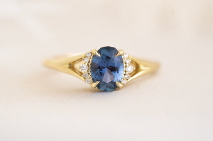 The Serendipity Ring - 1 CT Oval Blue Sapphire - Lavender Creek Gems 