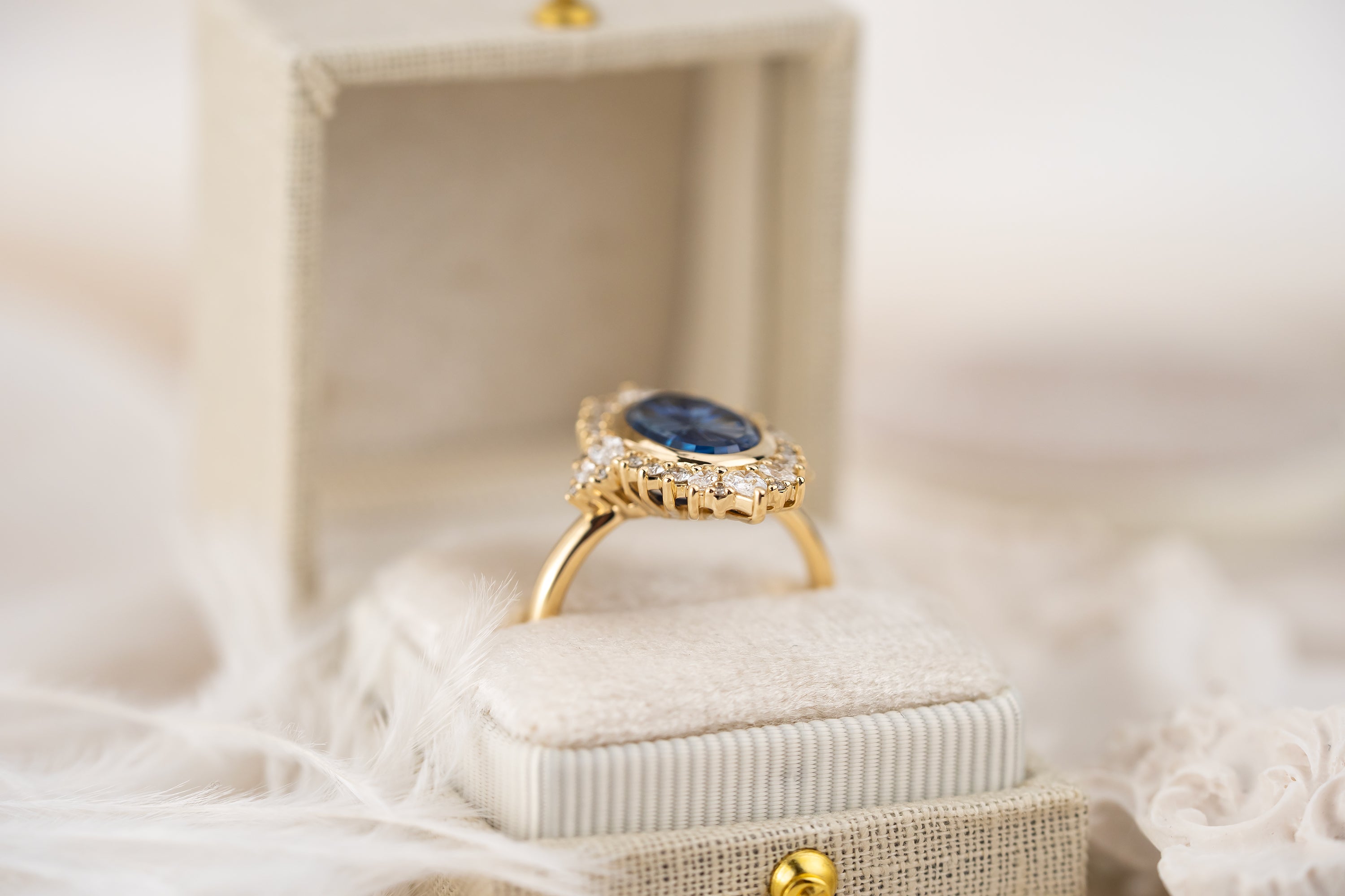 The Ethereal Ring | 3.18 CT Oval Starbrite™ Bicolor Blue Sapphire