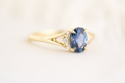 The Serendipity Ring - 1 CT Oval Blue Sapphire - Lavender Creek Gems 