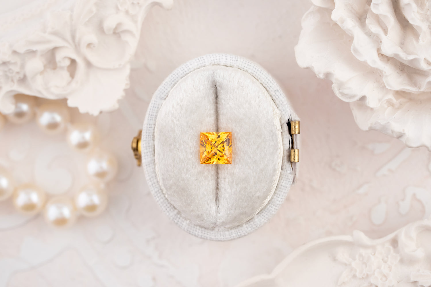 1.1 CT Princess Cut Yellow/Orange Sapphire - Lavender Creek Gems 