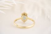 The Half Halo Ring - 1.54 CT Oval Minty Teal Montana Sapphire - Lavender Creek Gems 