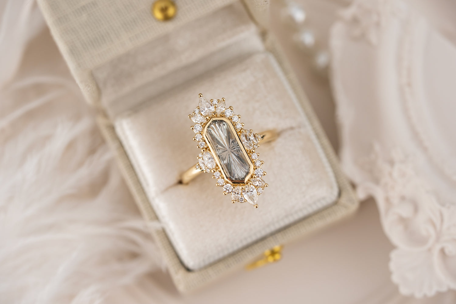 The Ethereal Ring | 1.67 CT Hexagon Starbrite™ Blue Montana Sapphire