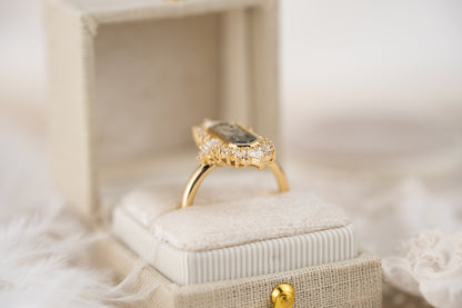 The Ethereal Ring | 1.67 CT Hexagon Starbrite™ Blue Montana Sapphire