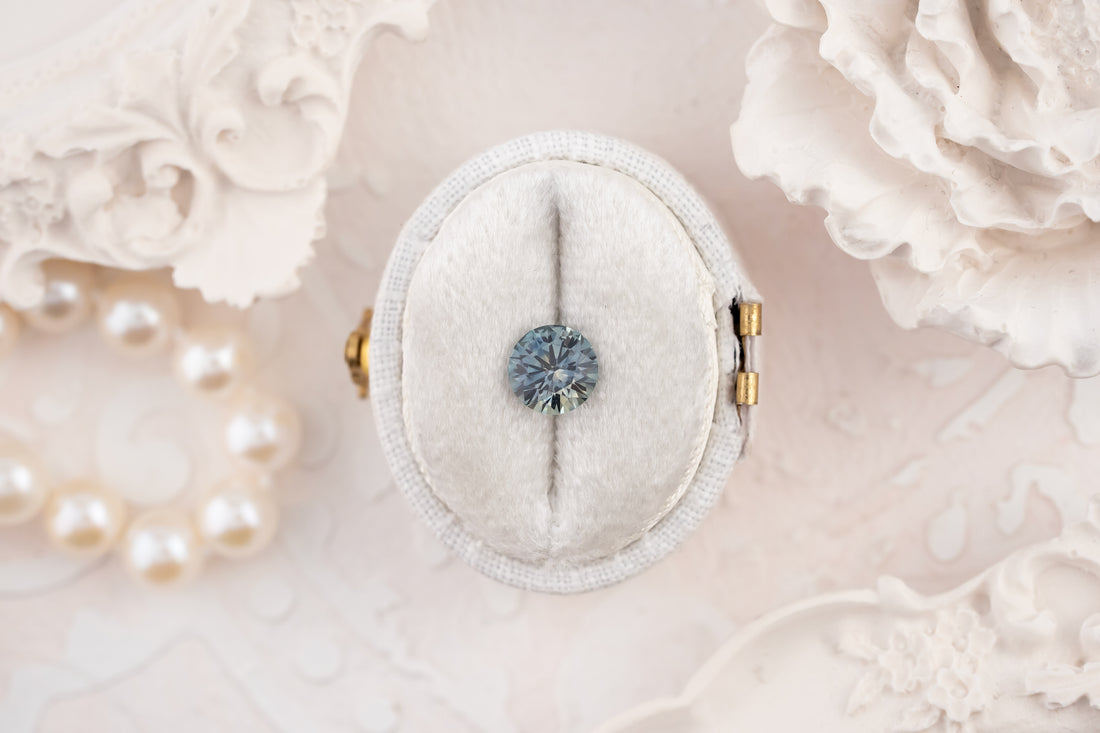 1.2 CT Round Cut Teal Blue Montana Sapphire - Lavender Creek Gems 