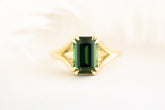 The Weaver Ring - 2.6 CT Emerald Cut Green Tourmaline - Lavender Creek Gems 