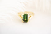The Weaver Ring - 2.6 CT Emerald Cut Green Tourmaline - Lavender Creek Gems 