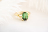 The Weaver Ring - 2.6 CT Emerald Cut Green Tourmaline - Lavender Creek Gems 