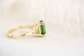 The Weaver Ring - 2.6 CT Emerald Cut Green Tourmaline - Lavender Creek Gems 