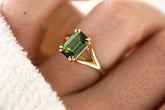 The Weaver Ring - 2.6 CT Emerald Cut Green Tourmaline - Lavender Creek Gems 