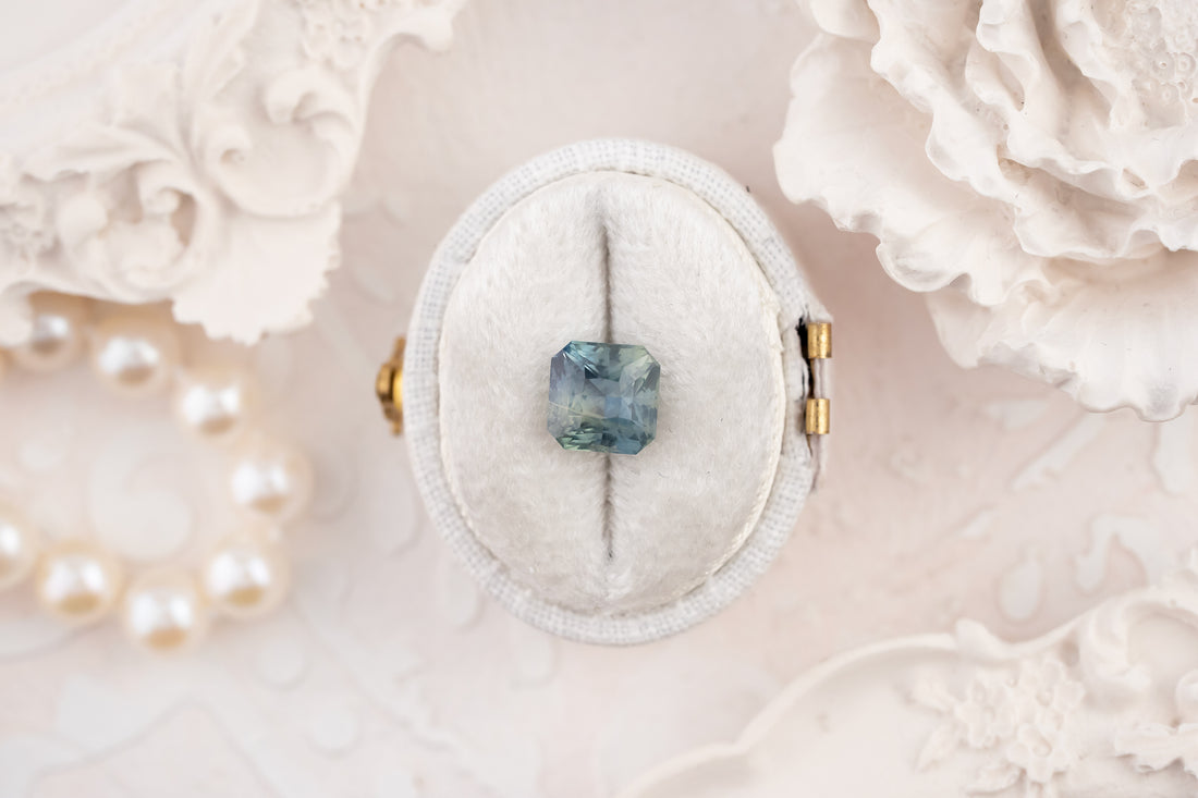 2.56 CT Square Radiant Cut Teal Sapphire - Lavender Creek Gems 