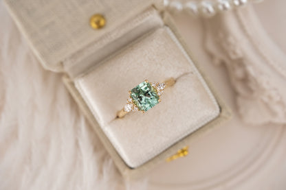 The Aya Ring | 2.05 CT Radiant Seafoam Blue Tourmaline
