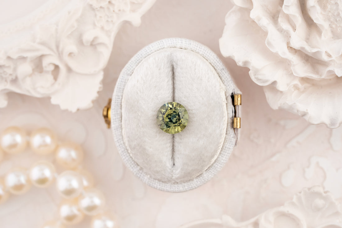 1.57 CT Round Cut Green Sapphire - Lavender Creek Gems 