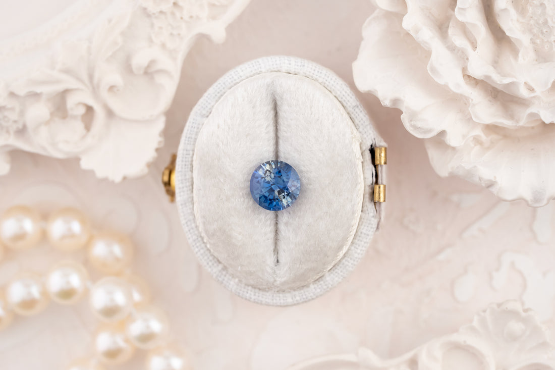 1.57 CT Round Cut Blue Bicolor Sapphire - Lavender Creek Gems 