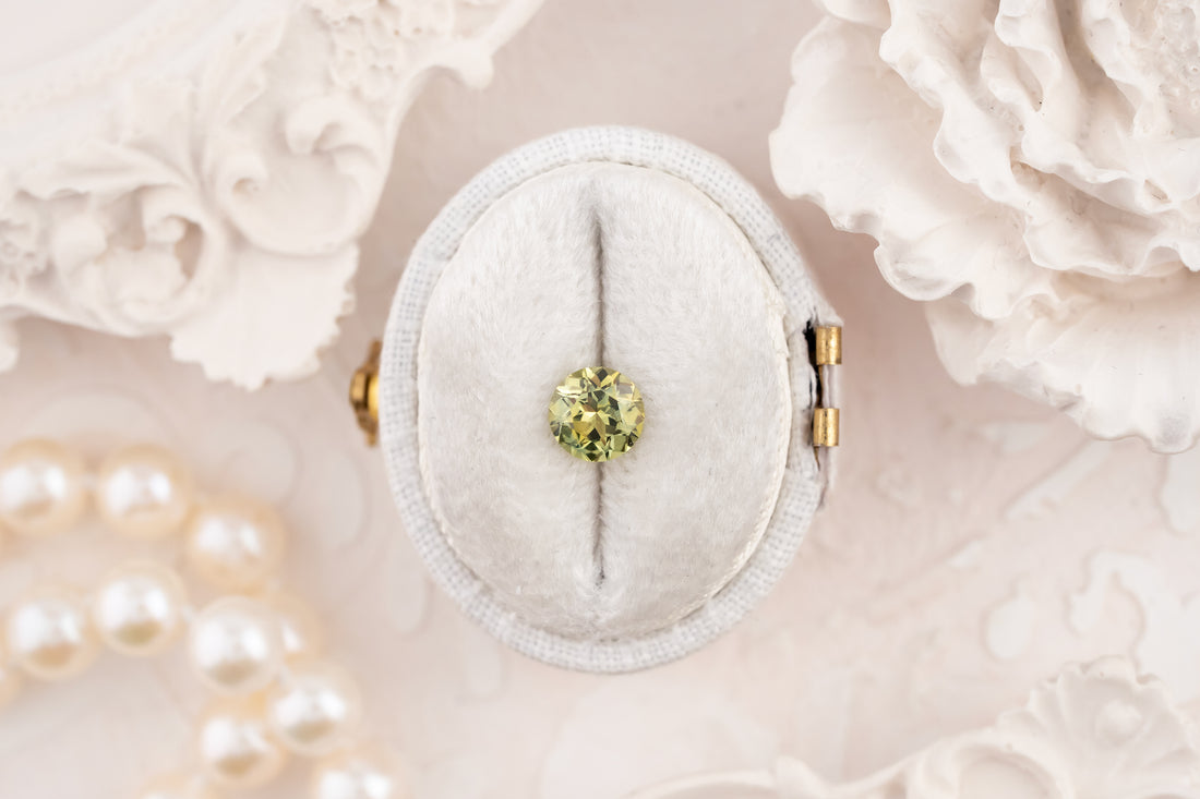 0.81 CT Round Cut Green Montana Sapphire - Lavender Creek Gems 