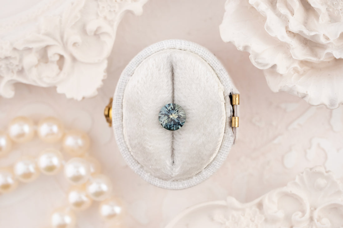 0.96 CT Round Cut Teal Parti Montana Sapphire - Lavender Creek Gems 