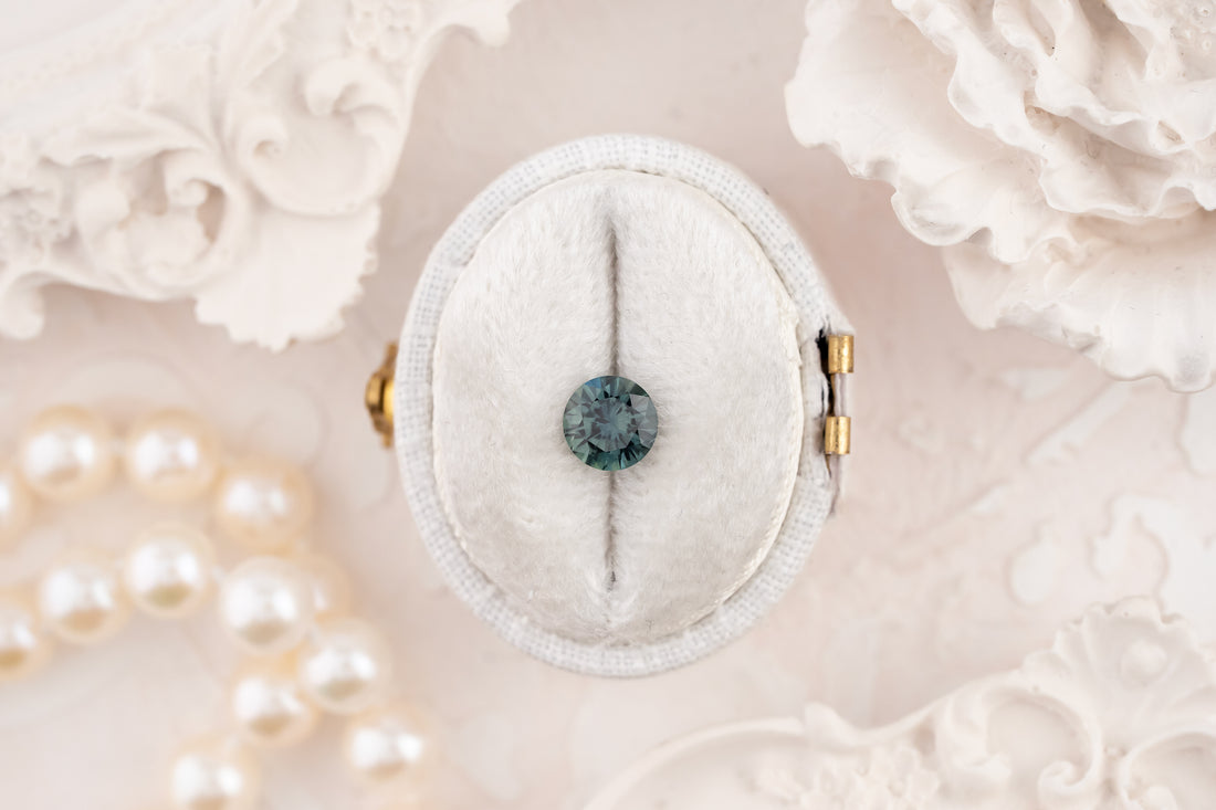 0.85 CT Round Cut Teal Montana Sapphire - Lavender Creek Gems 