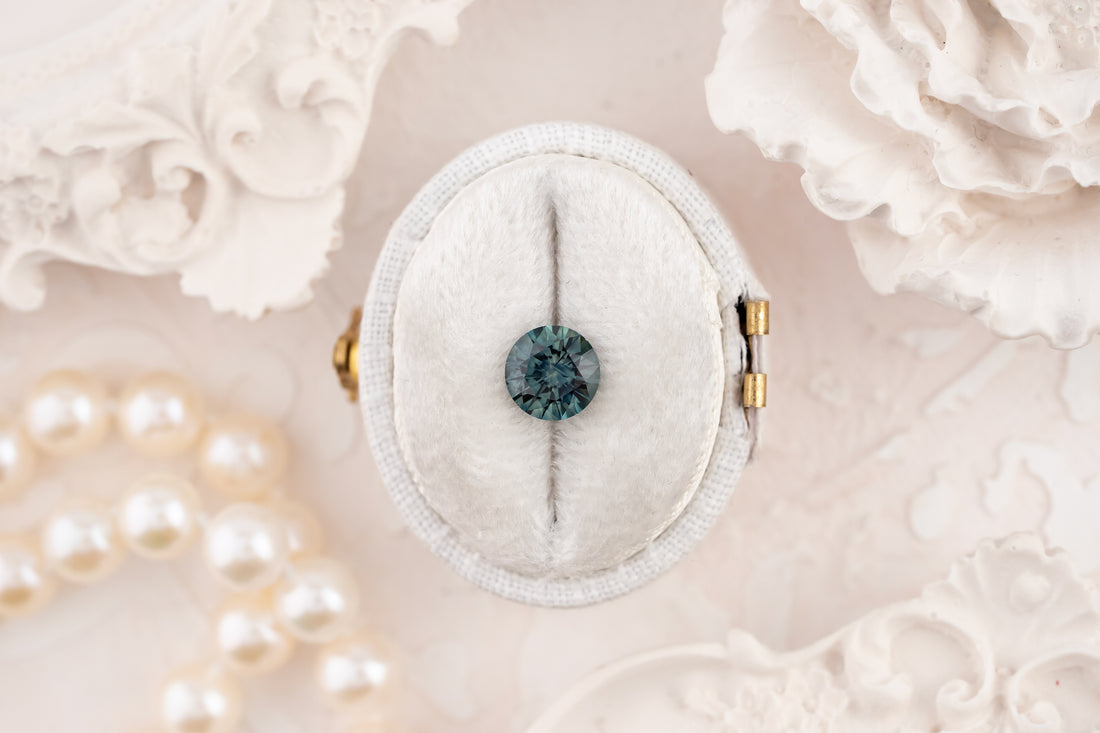 1.26 CT Round Cut Teal Montana Sapphire - Lavender Creek Gems 